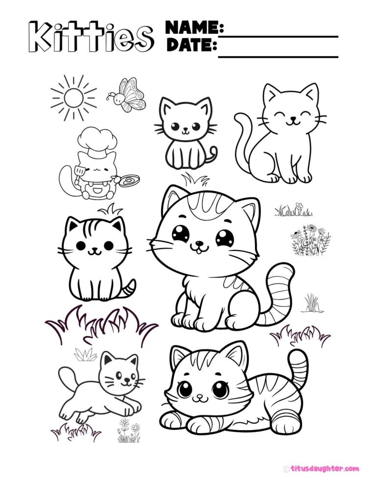 Kitties Coloring Page